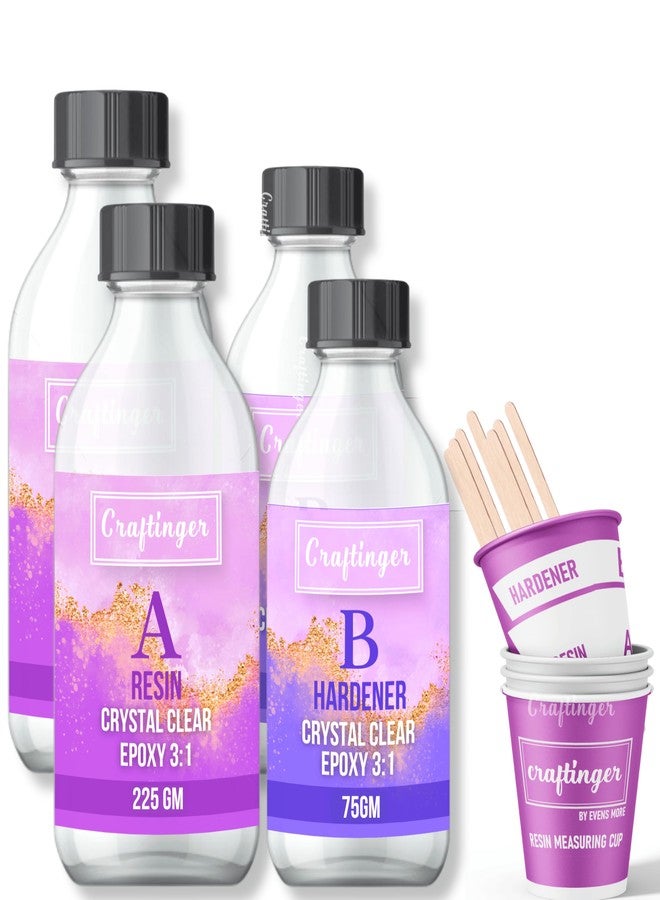 Craftinger راتنج إيبوكسي شفاف كريستالي متعدد الاستخدامات من كرافتينجر، نسبة خلط 3:1 لفن الراتنج (600 جم) - Image 1